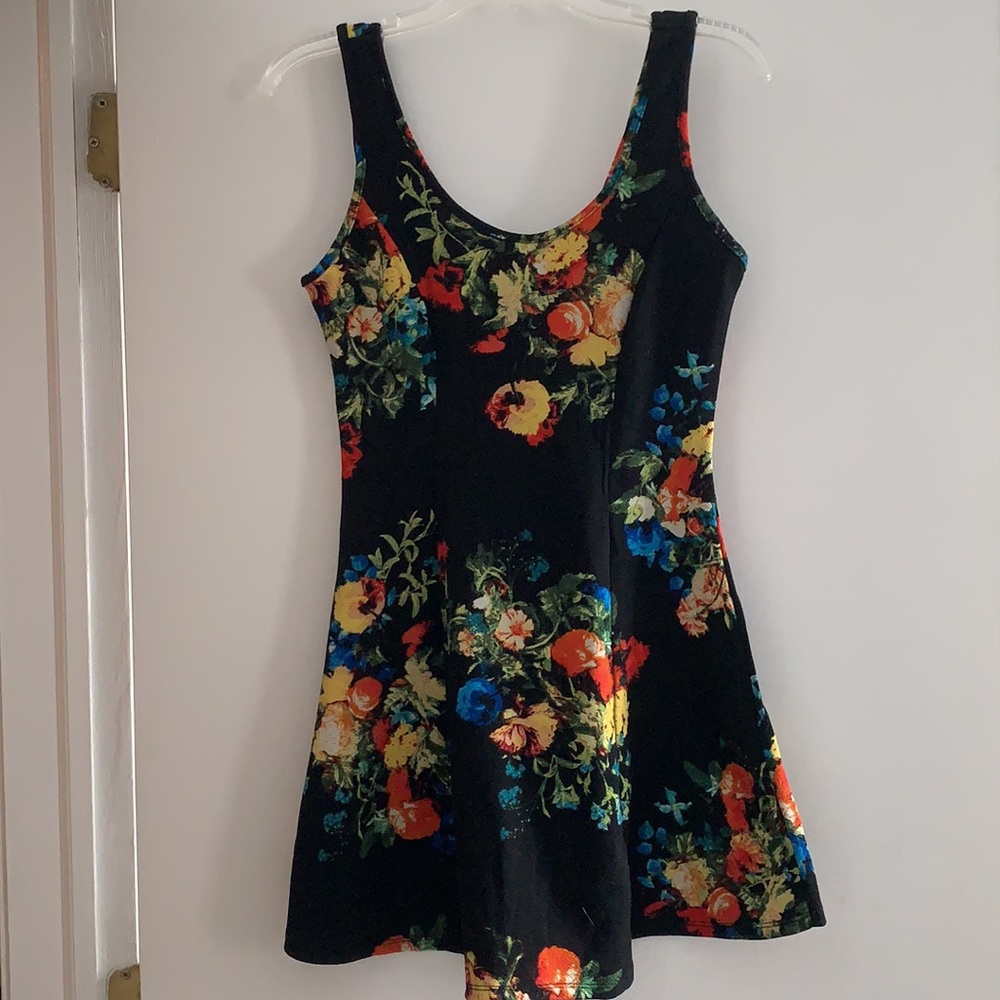 Ambiance Apparel Black Floral Mini Dress